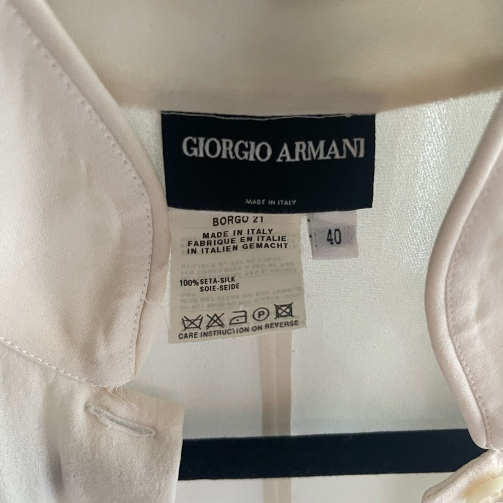 Vintage Giorgio Armani Ivory Long Sleeve Blouse
